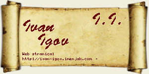 Ivan Igov vizit kartica